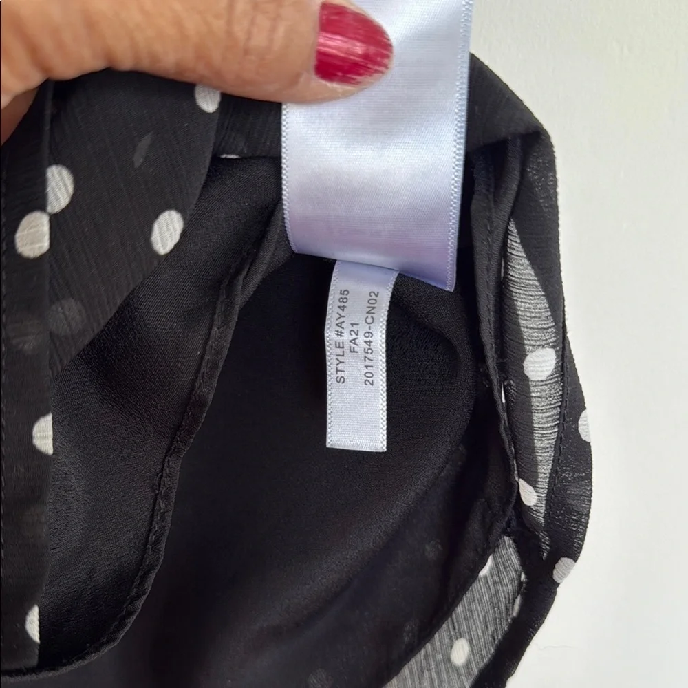J. Crew Black and White Flutter Sleeve Blouse
